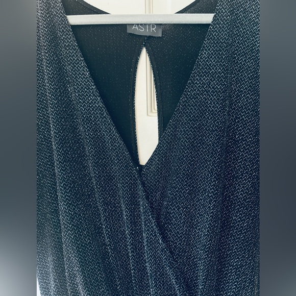 ASTR Black and Silver Sparkle Romper - Picture 5 of 7